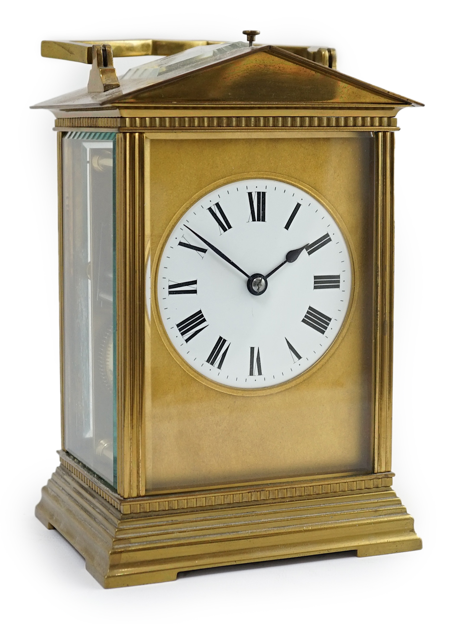 A large late 19th century French hour repeating carriage clock